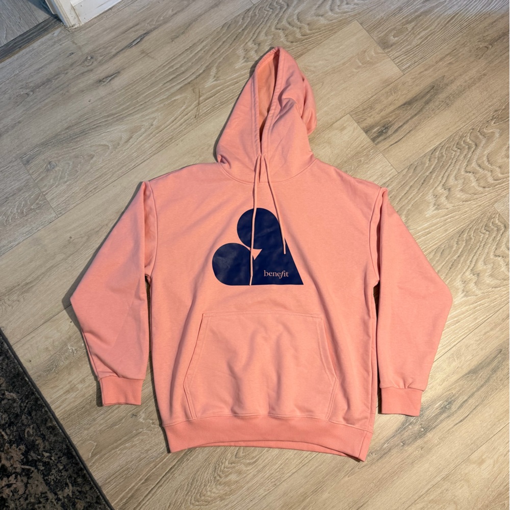 Benefit‎ Peach Hoodie with Navy Heart